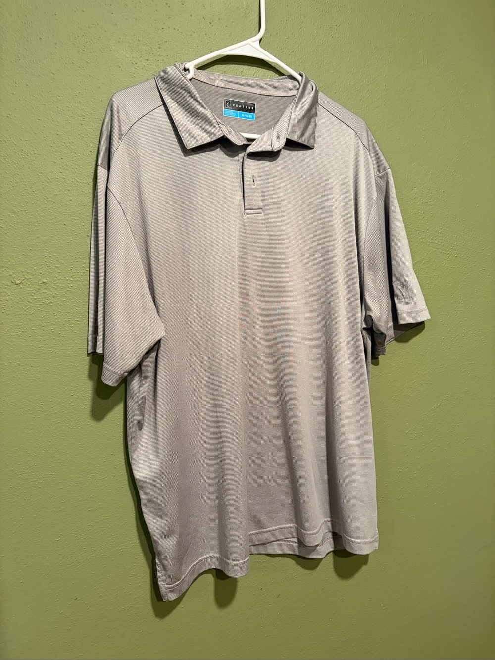 PGA Tour Men’s Gray Performance Golf Polo Shirt